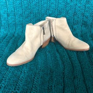 Sam Edelman Petty Shimmer Tan Gold Suede Booties